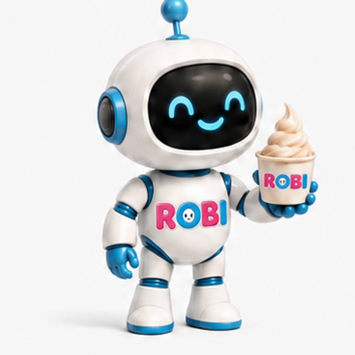 ROBI maskota sa sladoledom u čašici